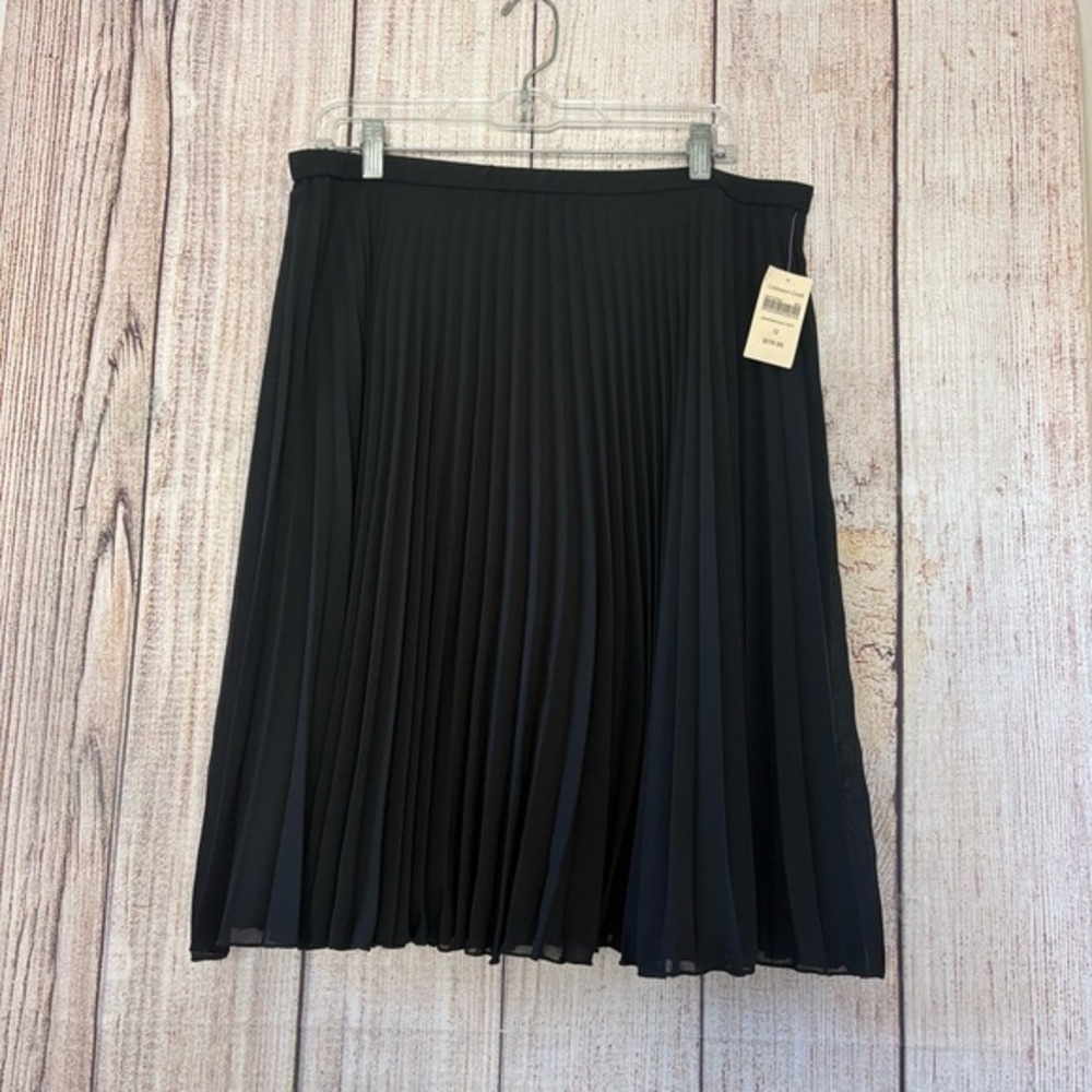 Coldwater Creek Womens Pleated Knee Black Skirt size 12